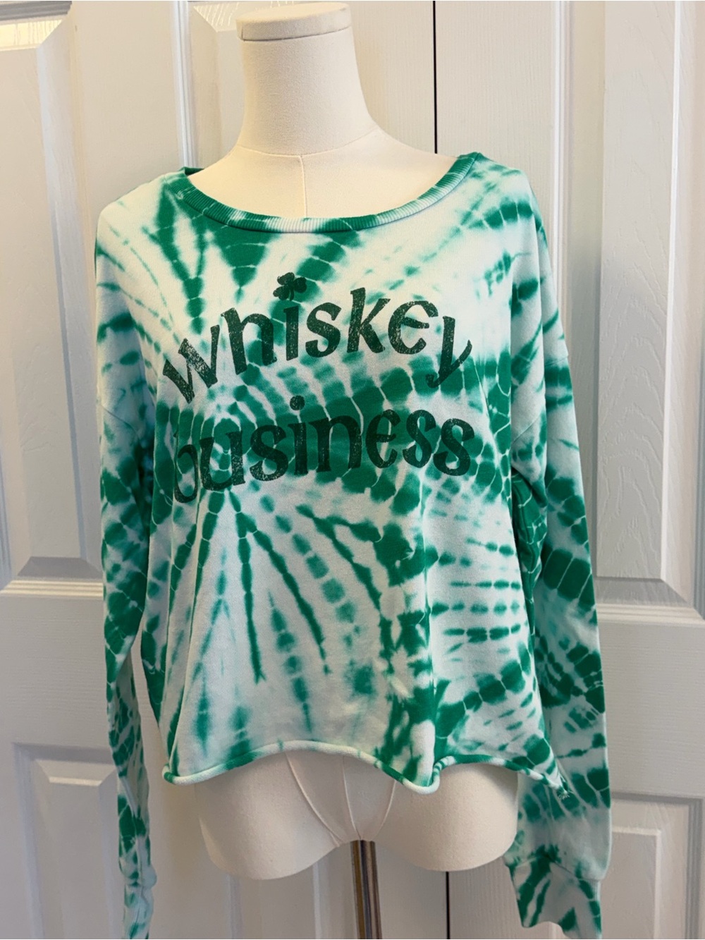 Grayson Threads Whiskey Business Tie Dye Sweatshirt Green White Size L